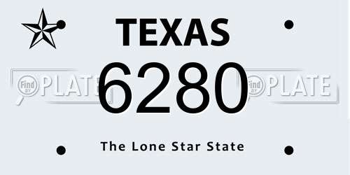 6280 Texas License Plate