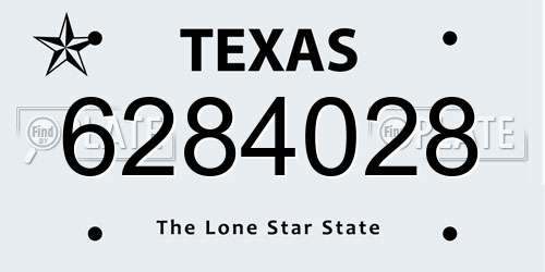 6284028 Texas License Plate