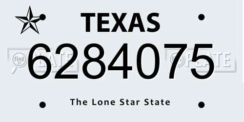 6284075 Texas License Plate