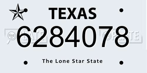 6284078 Texas License Plate