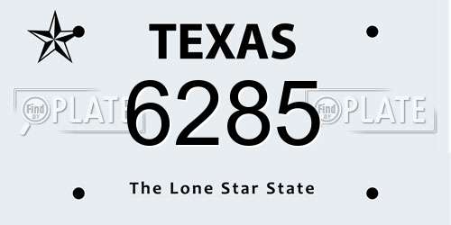 6285 Texas License Plate