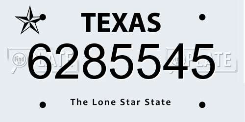 6285545 Texas License Plate