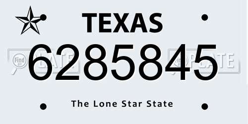 6285845 Texas License Plate