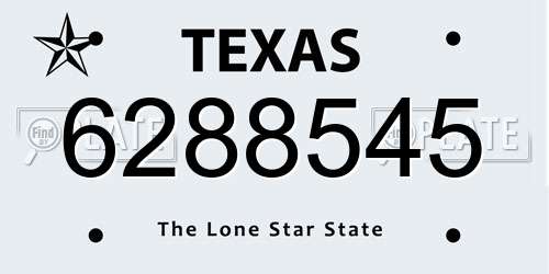 6288545 Texas License Plate