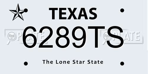 6289TS Texas License Plate