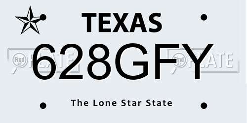 628GFY Texas License Plate