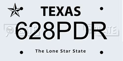 628PDR Texas License Plate