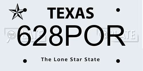 628POR Texas License Plate