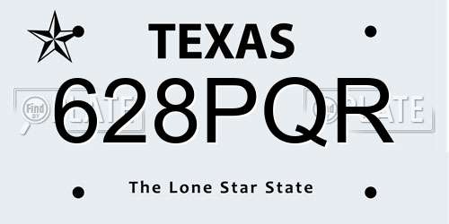 628PQR Texas License Plate
