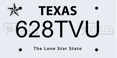 628TVU Texas License Plate