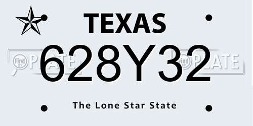 628Y32 Texas License Plate