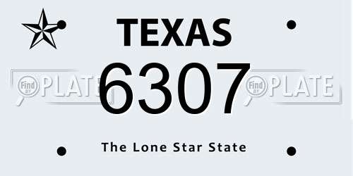 6307 Texas License Plate