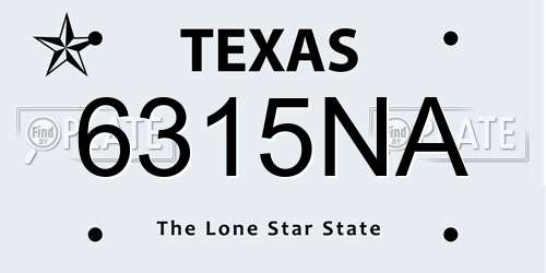 6315NA Texas License Plate