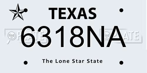 6318NA Texas License Plate