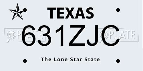 631ZJC Texas License Plate