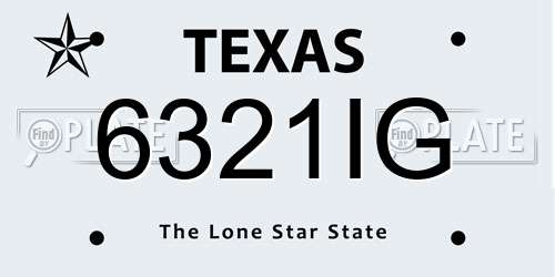 6321IG Texas License Plate