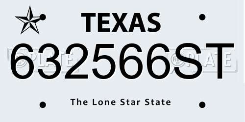 632566ST Texas License Plate
