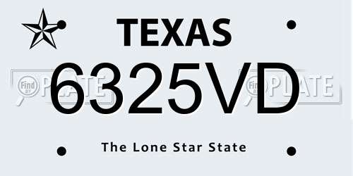 6325VD Texas License Plate