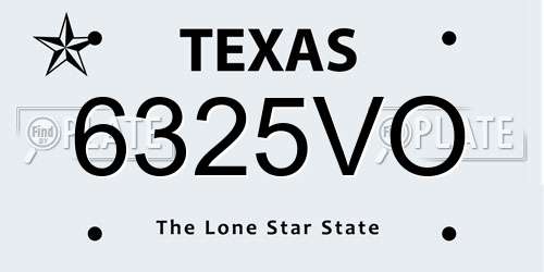 6325VO Texas License Plate