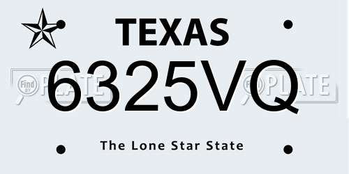 6325VQ Texas License Plate