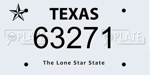 63271 Texas License Plate