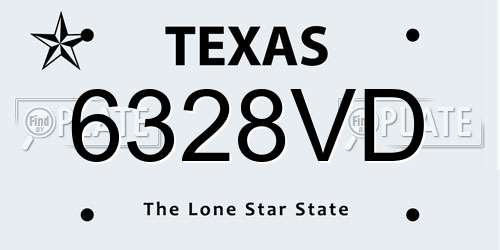6328VD Texas License Plate