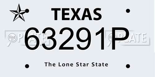 63291P Texas License Plate