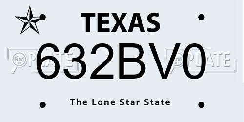 632BV0 Texas License Plate