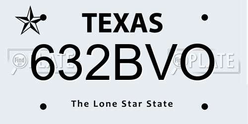 632BVO Texas License Plate