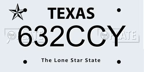 632CCY Texas License Plate