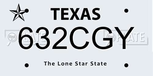 632CGY Texas License Plate
