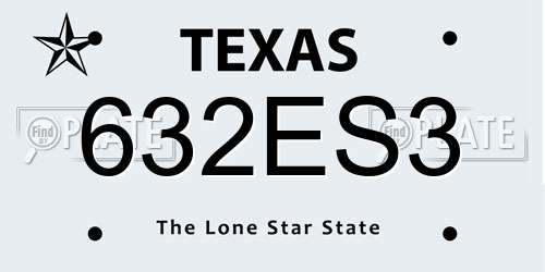 632ES3 Texas License Plate