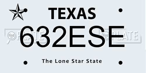 632ESE Texas License Plate