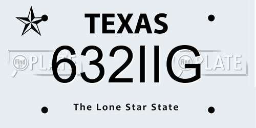632IIG Texas License Plate