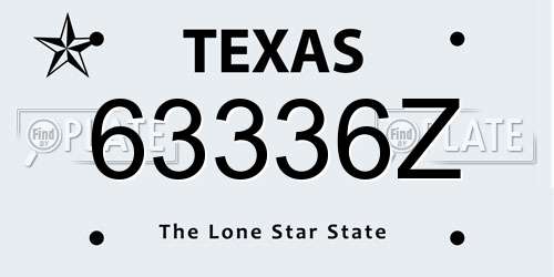 63336Z Texas License Plate