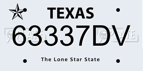 63337DV Texas License Plate