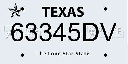 63345DV Texas License Plate