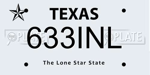 633INL Texas License Plate