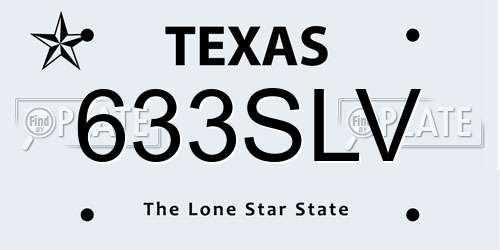 633SLV Texas License Plate