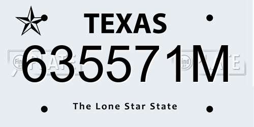 635571M Texas License Plate