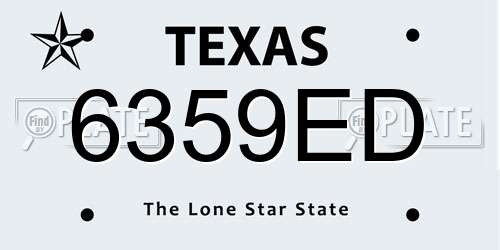 6359ED Texas License Plate