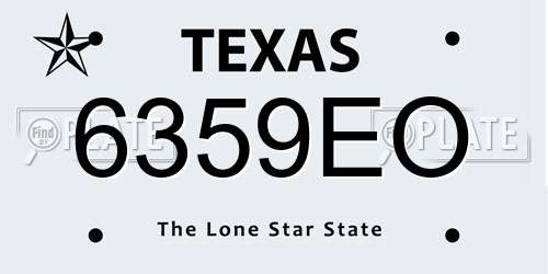 6359EO Texas License Plate