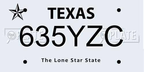 635YZC Texas License Plate