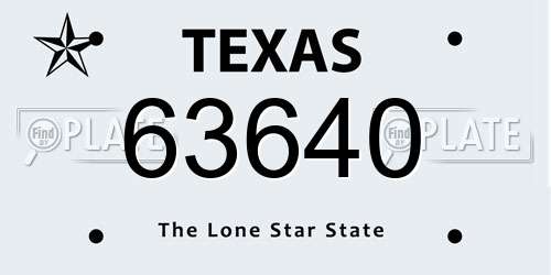 63640 Texas License Plate