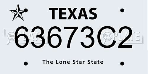 63673C2 Texas License Plate