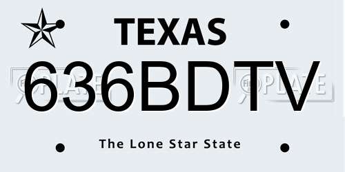 636BDTV Texas License Plate