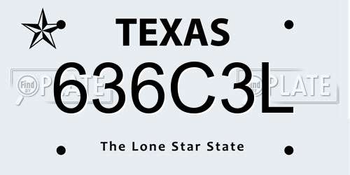 636C3L Texas License Plate