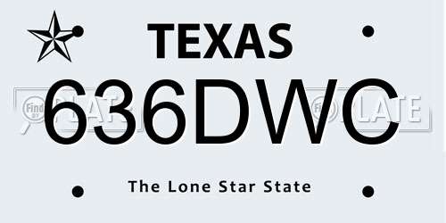 636DWC Texas License Plate