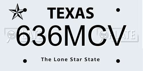 636MCV Texas License Plate