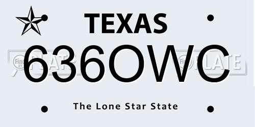 636OWC Texas License Plate
